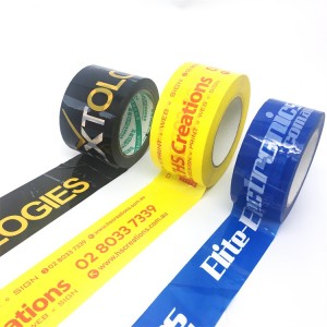 Kleurrijke tape met gedrukte logo