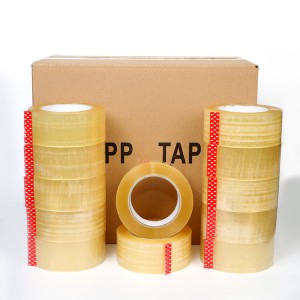 China Custom Size Adhesive BOPP Clear Yellowish Tape for Packing