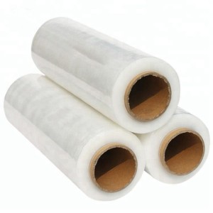 Transparent 500mm*20micron*1500feet Hand Stretch Film for Wrapping Pallets