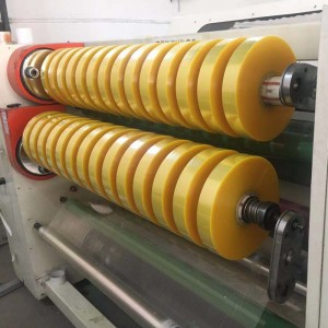 Big roll yellowish packing tape 1000 meters for machine use