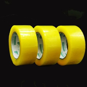 China Factory No Bubble Carton Sealing Tape yellowish adhesvie tape
