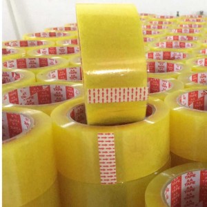 Super Lowest Price Transparent Yellowish Packaging Tape for Boxes Sealing