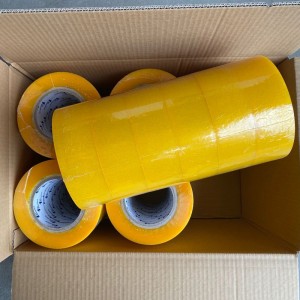 Big roll yellowish packing tape 1000 meters for machine use